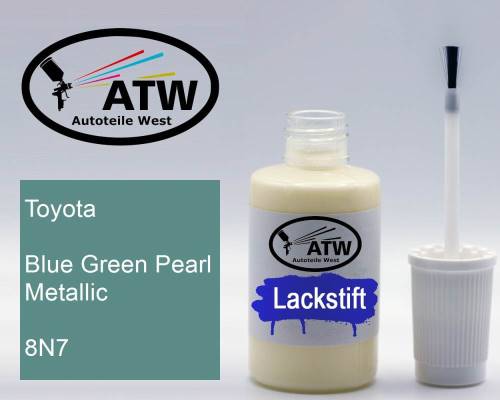 Toyota, Blue Green Pearl Metallic, 8N7: 20ml Lackstift, von ATW Autoteile West.